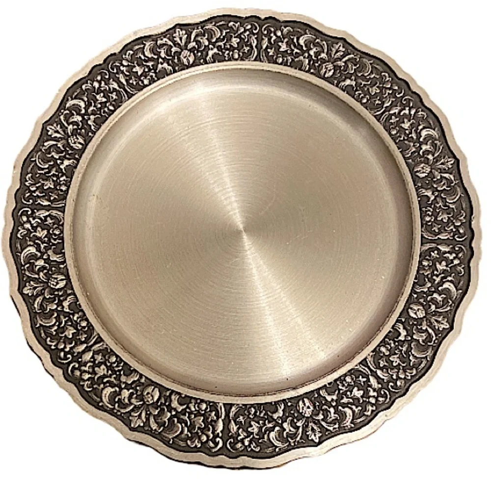 Royal Selangor Filigree Print Genuine Pewter Round Drink Coasters Set of 6